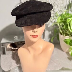Lack of Color Lola Suede Look Black Paperboy Slouch Cap Hat One Size